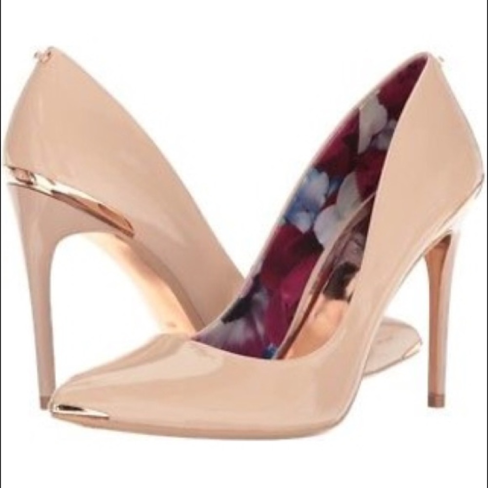 NEW Ted Baker Kaawa 2 Nude/Rose Gold Patent Pump